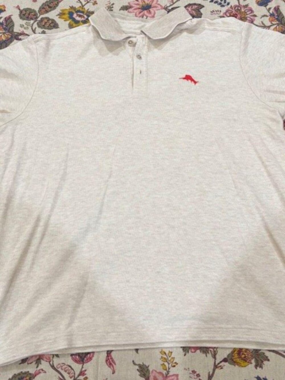 Tommy Bahama Supima Cotton Blend Mens L Oatmeal Polo Golf Shirt